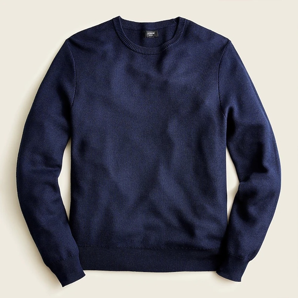 J.Crew Cotton-Cashmere Pique Crewneck Sweater
